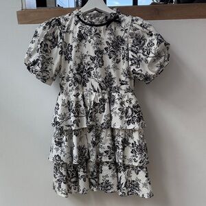 Janie and Jack Black and White Floral Dress
